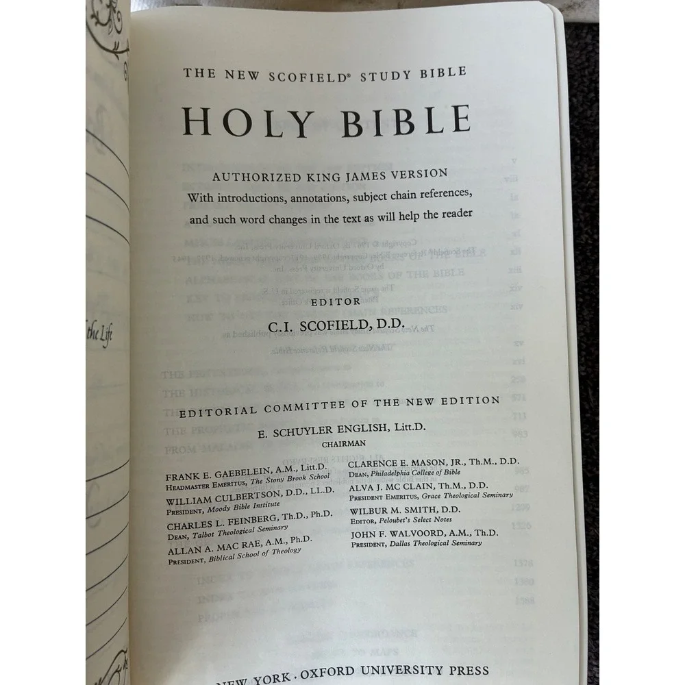 VTG 1967 Oxford New Scofield Study Bible KJV Black Leatherette Reference